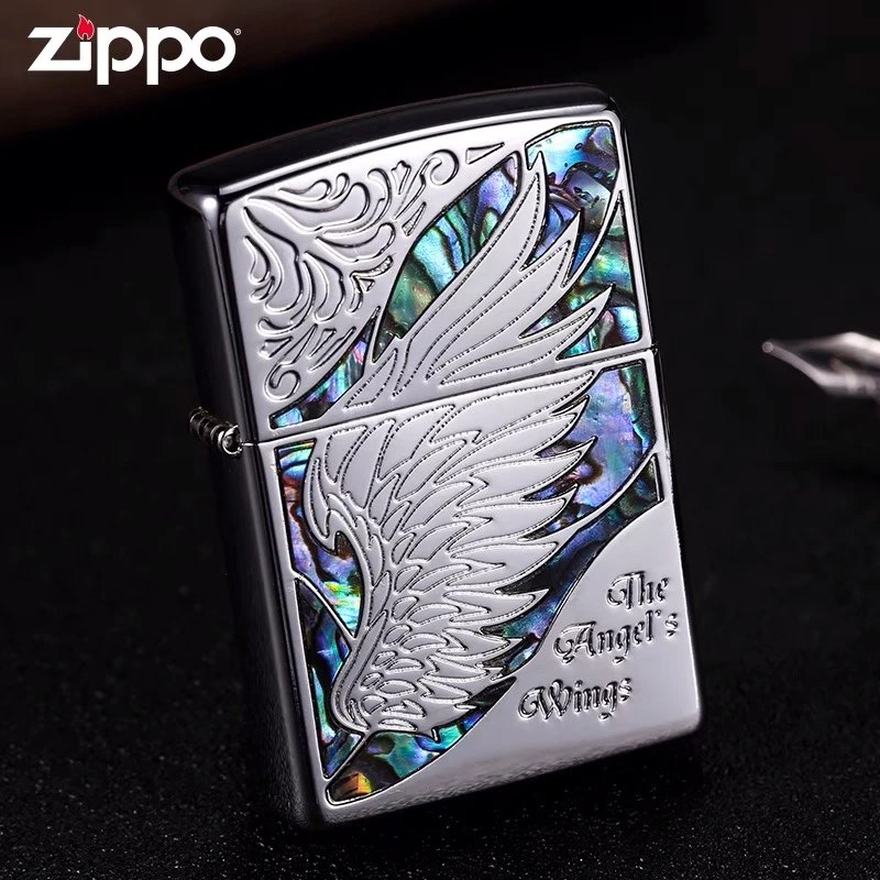 zippo打火机天使之翼DIY贴片彩贝翅膀男士礼品送礼防风收藏DYH1X1