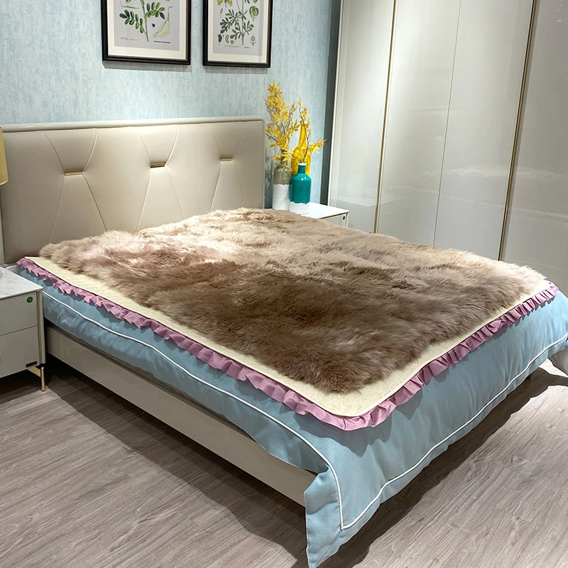 羊皮皮毛一体床垫毯子床毯羊毛垫双人榻榻米羊皮褥子羊皮毛床毯垫