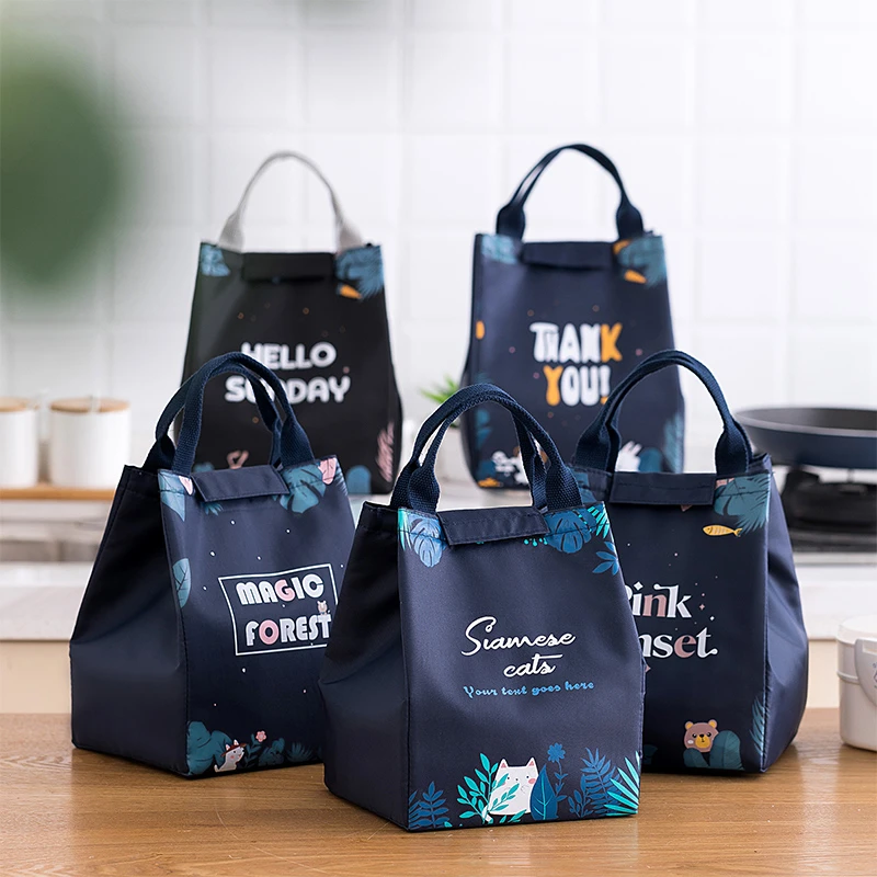 【好物推荐】饭盒手提包加厚铝箔保温冷藏袋帆布学生上班族装午餐