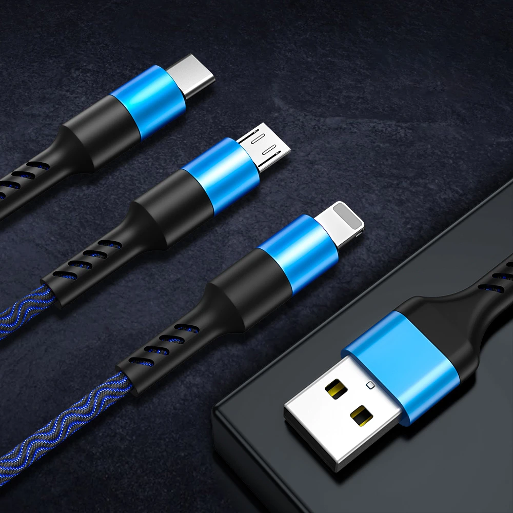 车载充电器一拖三汽车车载usb线快充多功能多用车充适用苹果小米