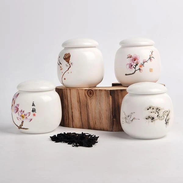 茶叶罐陶瓷小号定制LOGO普洱花绿茶香粉密封存储物罐茶叶包装礼盒