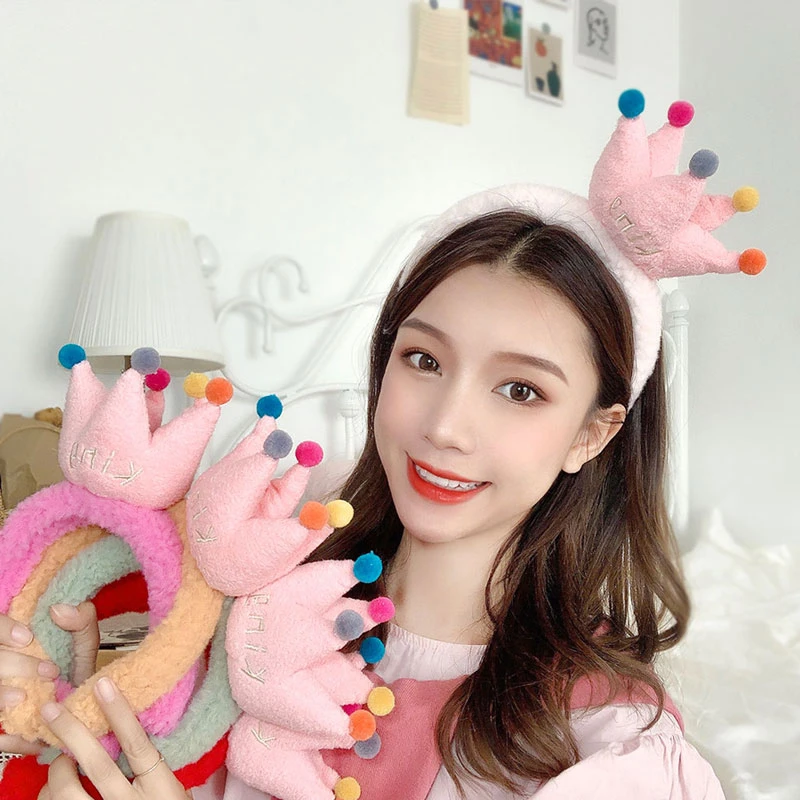 冬季立体皇冠发箍洗脸头箍女韩国甜美卖萌可爱卡通发带女网红发饰