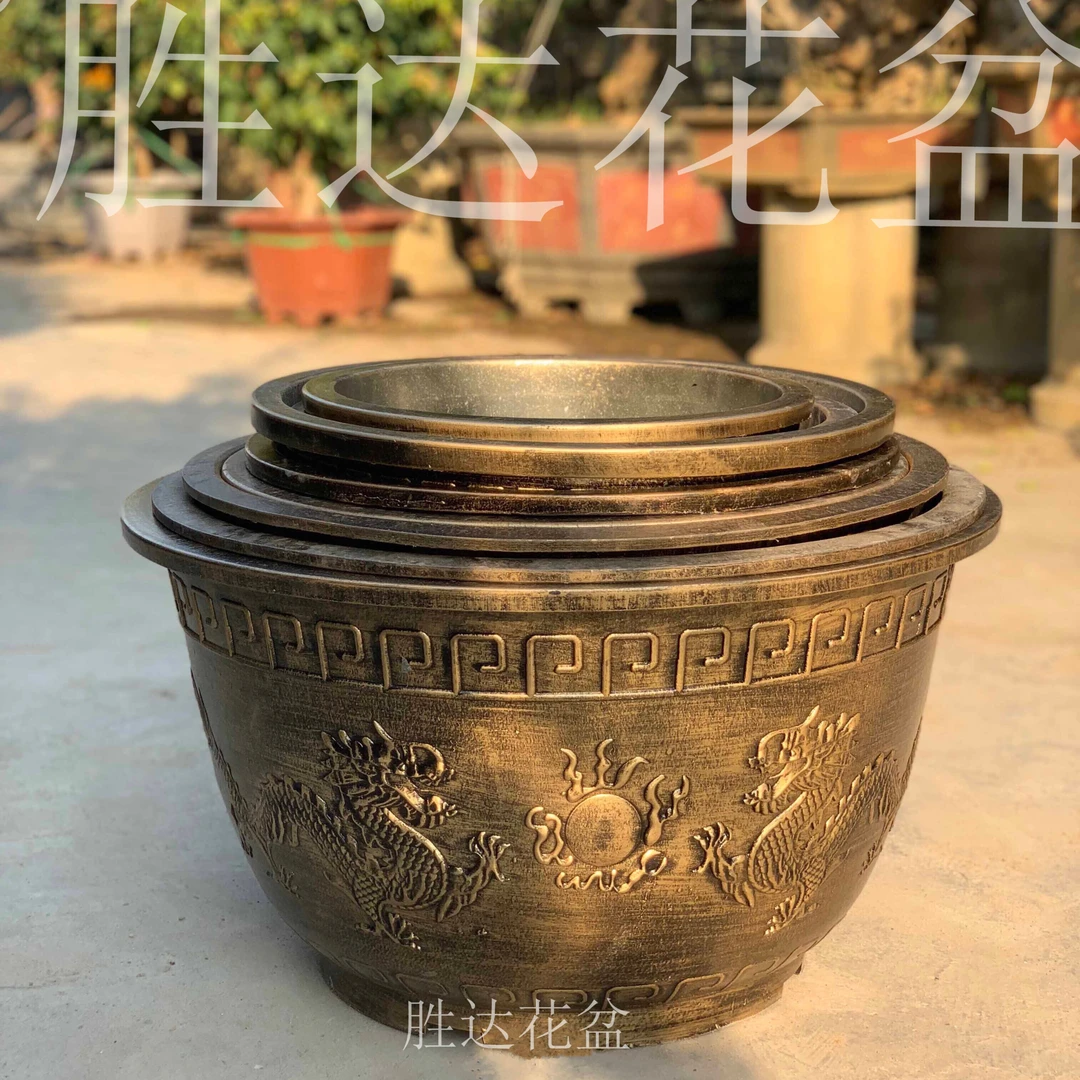 摔不烂-古铜金龙缸花盆