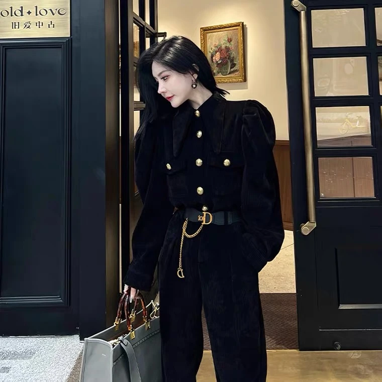 硕硕推荐【小香风套装时尚穿搭束脚哈伦裤套装】