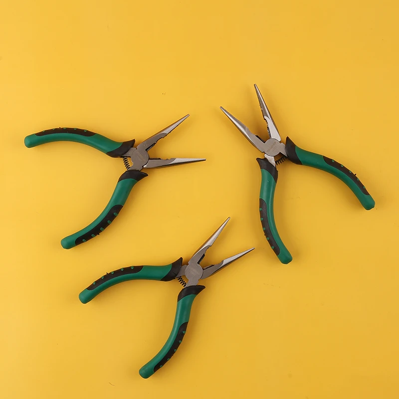 拓森手动6寸尖嘴钳多功能迷你带弹簧省力DIY手工钳