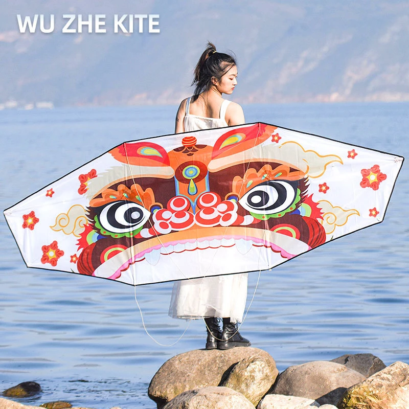 新款祥云舞狮风筝大型高档古风风筝大人专用儿童风筝微风易飞线轮