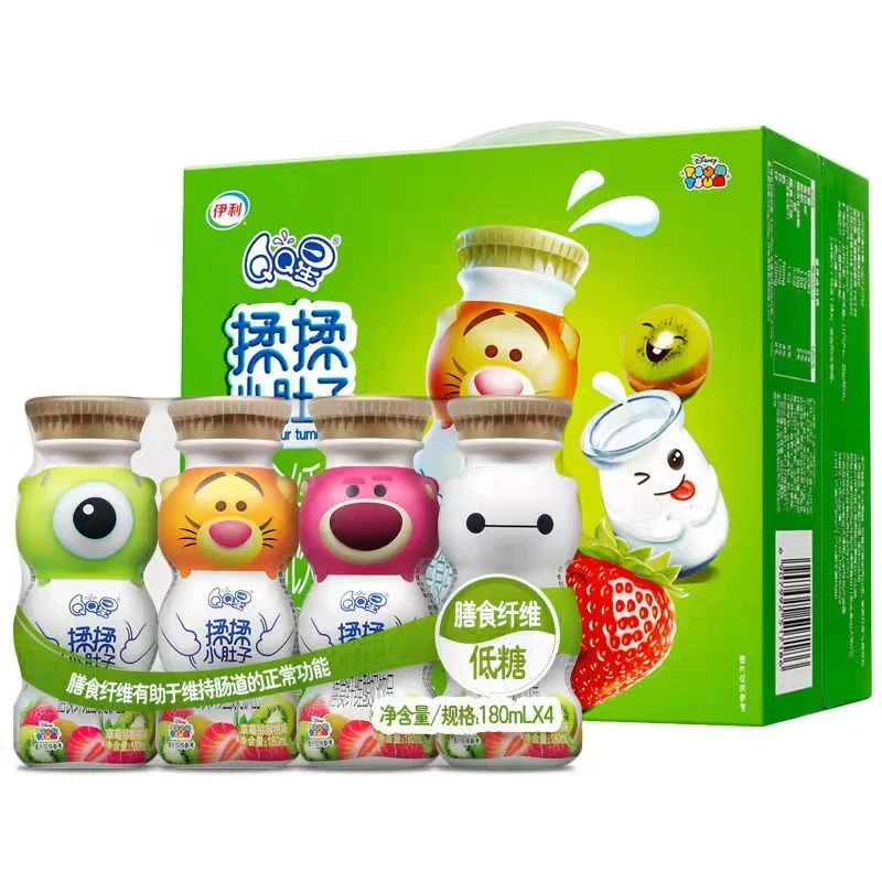7月到期】伊利儿童QQ星揉揉小肚子膳食纤维酸奶风味饮品180ml*16瓶