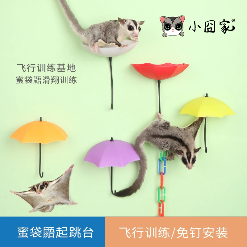 小囧家蜜袋鼯站台平台雨伞自粘攀爬链蜜袋鼬训练专用起飞玩具跳台