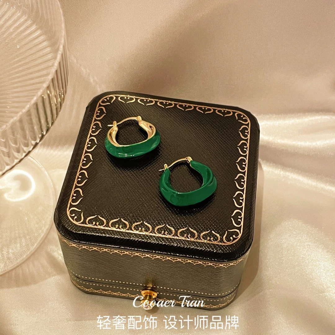 COOAER TRAN 铜合金耳饰 【青丝】小众设计高级感耳环RH60法式17#