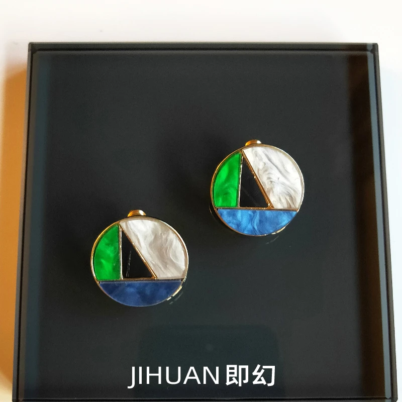 即幻 铜合金耳饰 ♦解构美学-圆形 美学解构几何耳钉J-3983
