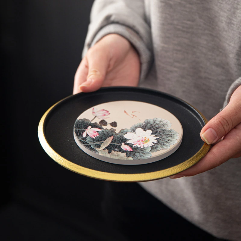 仁坤吸水壶承家用创意复古茶托轻奢功夫茶具配件放置茶壶