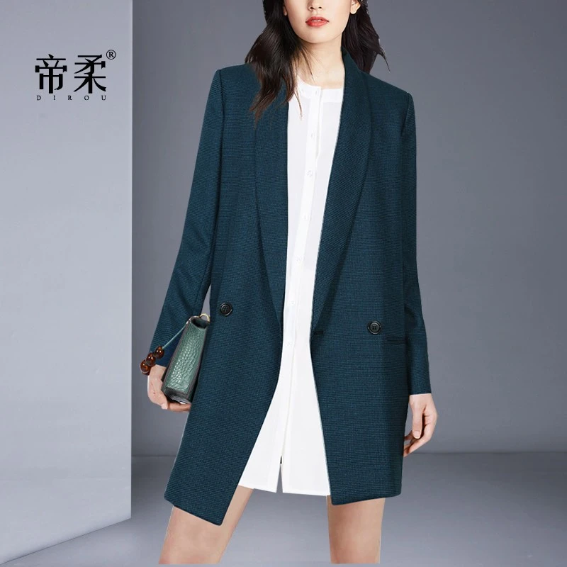 帝柔【特惠】春秋设计感小众西装外套女中长款气质百搭西服极简风女