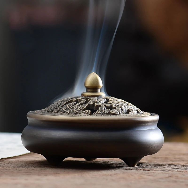 香炉纯铜熏香炉家用室内小号檀香炉盘香沉香供奉插香茶道香薰炉