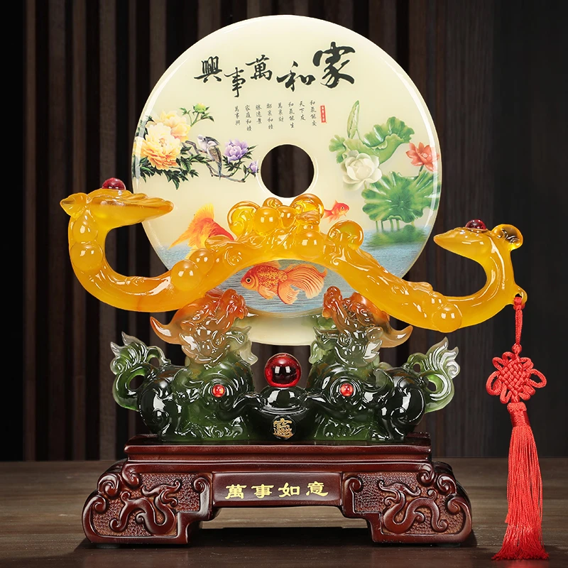 万事如意平安扣貔貅摆件家居客厅博古架中式玄关电视柜酒柜装饰品