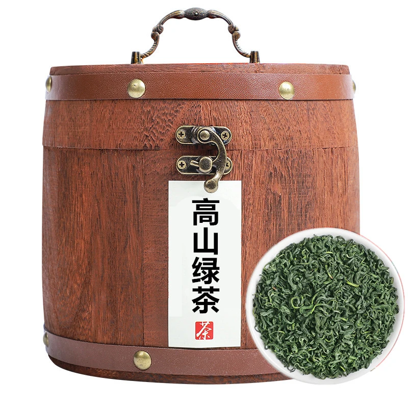 高山绿茶2025新茶叶散装绿茶500g茶叶高山云雾绿茶500g木箱礼盒装