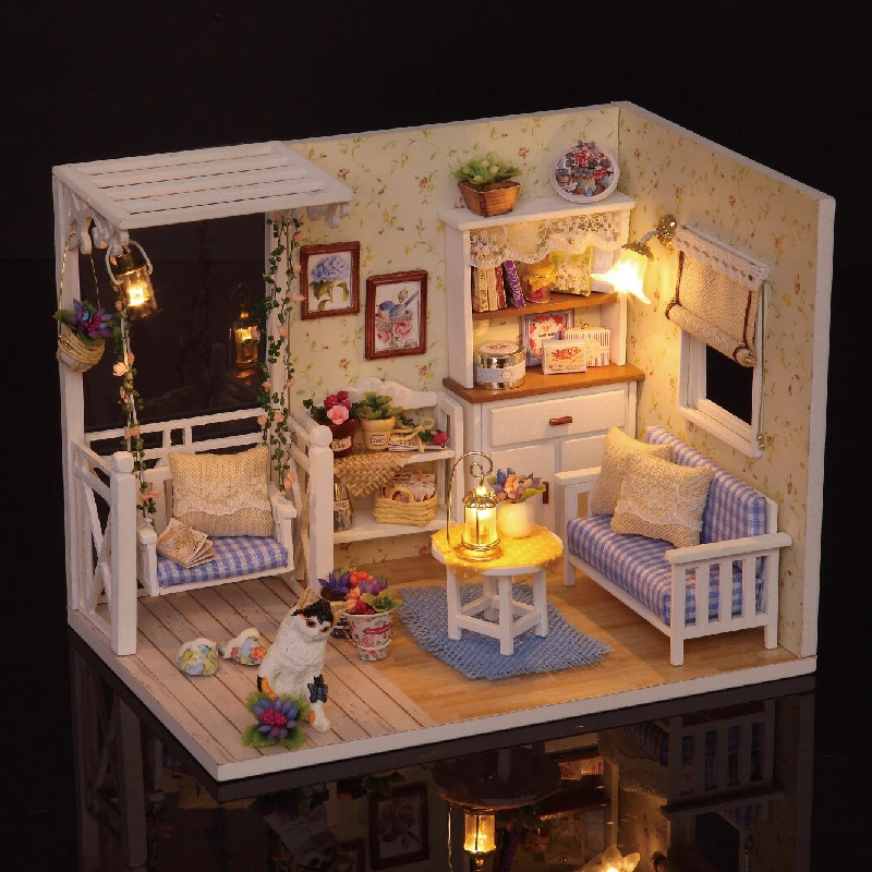 智趣屋diy小屋小猫日记手工房子建筑模型生日圣诞礼物送女生场景