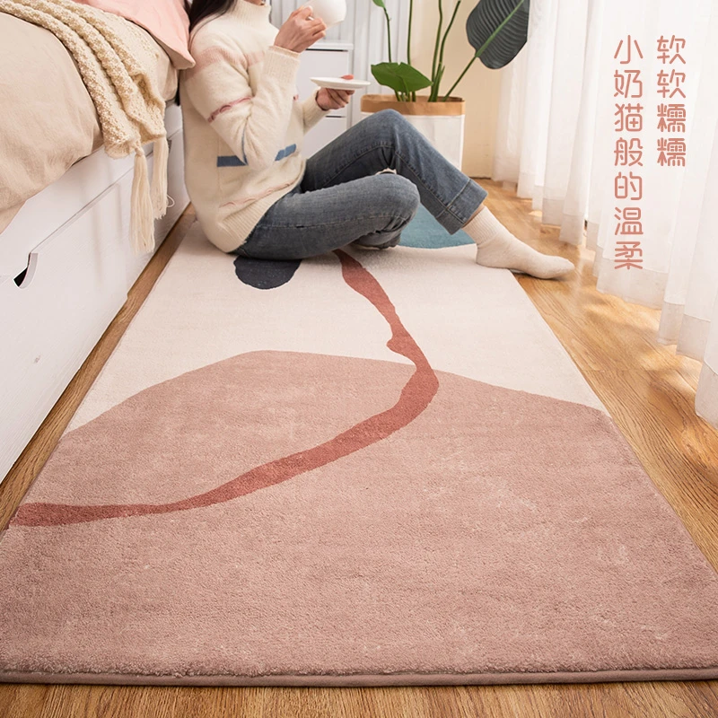 卧室床边毯长条软糯可睡可坐床边毯满铺房间床边地毯加厚家用柔软