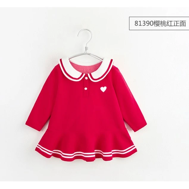 女童秋装儿童卫衣裙周岁学院风女宝宝裙子81374