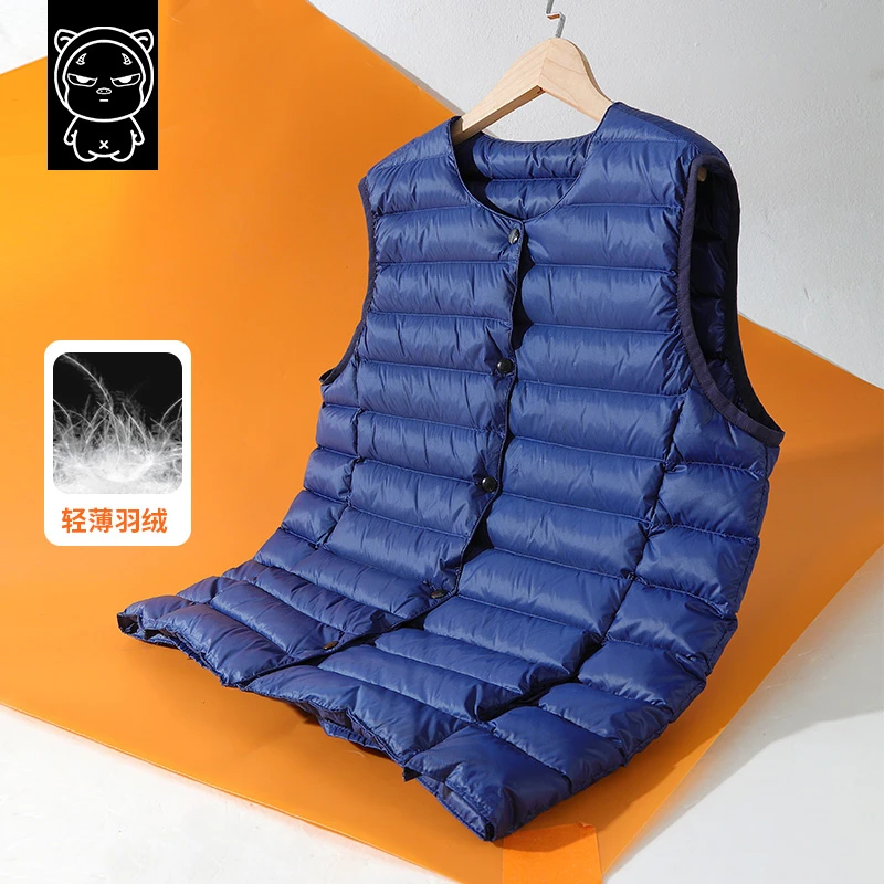 小猪托尼男童羽绒服内胆轻薄款大童马甲背心冬装大码童装胖童加肥