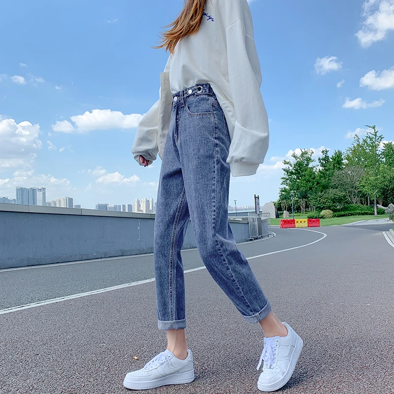哈伦牛仔裤女直筒宽松2024年春季高腰显瘦阔腿老爹萝卜裤子外穿