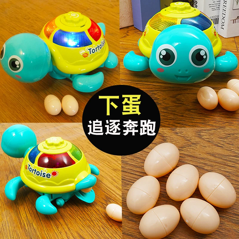 电动玩具一岁宝宝益智会动的小乌龟会下蛋走路跑2岁男孩女孩万向
