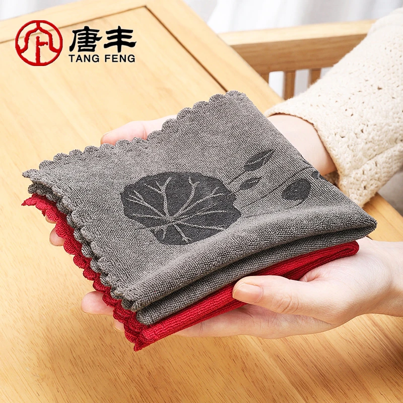 唐丰棉麻茶布茶巾吸水加厚家用桌布垫茶几抹布荷花泡茶布定制logo