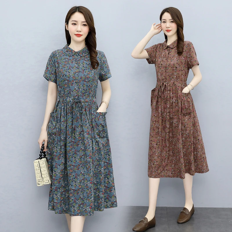 休闲棉麻连衣裙女2025年新款夏装洋气时尚裙子千金清冷感贵系衣服