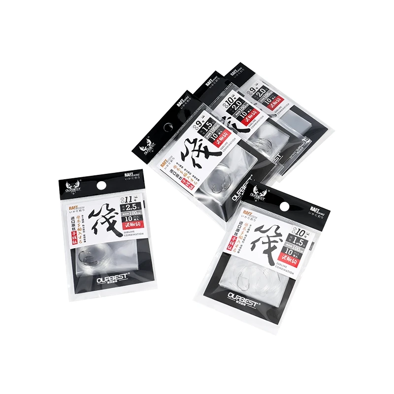 欧贝丝特筏钓鱼钩绑好成品子线组手工绑制带倒刺泥鳅钩线钩套装