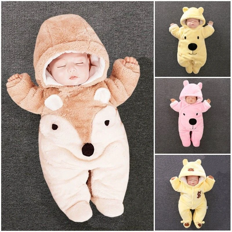 婴儿冬装宝宝连体衣秋冬加厚新生儿外出抱服加厚保暖初生幼儿哈衣
