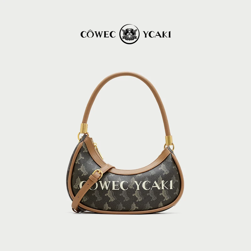 【官方正品】Cowec Ycaki时尚月亮腋下包女士单肩斜挎月牙包女