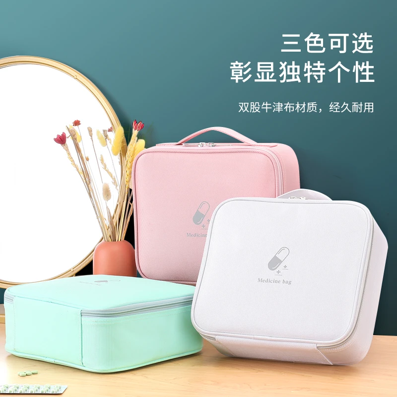 家用布艺药箱药品收纳盒大容量急救医药包学生便携旅行户外防疫包