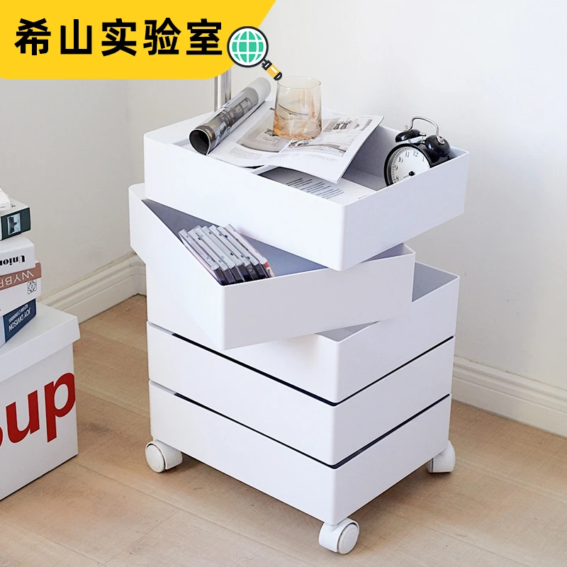 希山360度旋转可移动床头柜ins边柜储物抽屉化妆品收纳柜