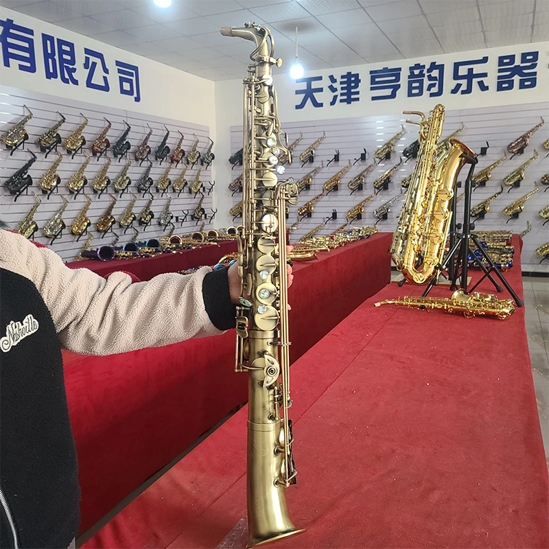 亨韵乐器青古铜降E调直管中音萨克斯风管定制款专业演奏考级款