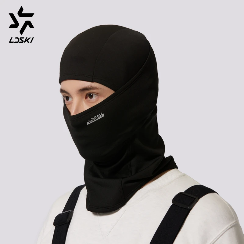 LDSKI耳机护脸秋冬季男女滑雪护脸面罩可带耳机头套防风保暖速干