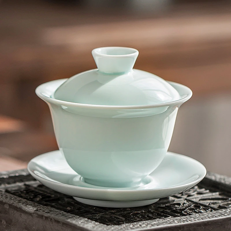 唐丰茶具盖碗陶瓷茶杯家用泡茶盖碗茶三才白瓷青瓷瓷盖碗简约高档