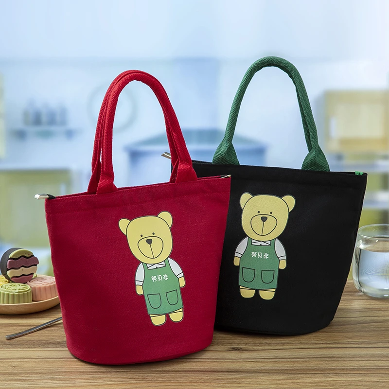 饭盒手提包帆布手提袋卡通便当袋包饭盒袋学生午餐包手提包手拎袋