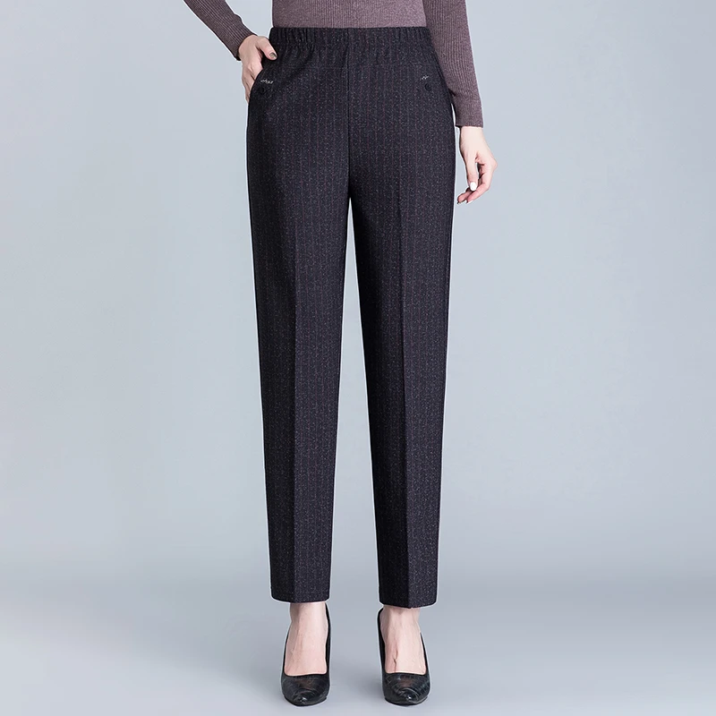 【擎苍鹰】加肥加大码女装中老年女胖妈妈松紧高腰长裤春秋220斤