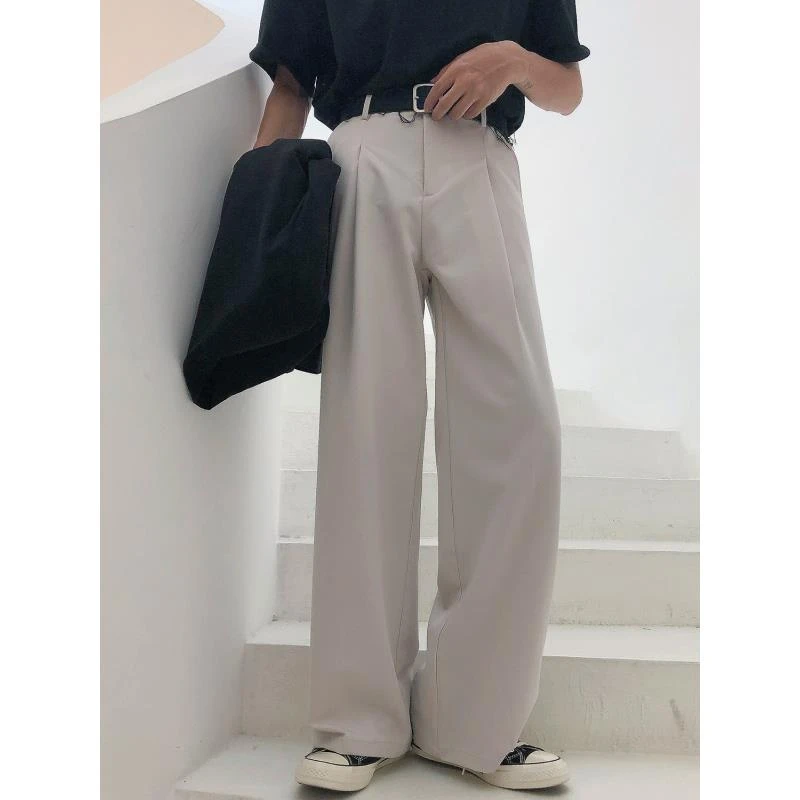 19studio 阔腿拖地裤ins韩版高腰显瘦bf宽松长裤垂感百搭休闲裤男