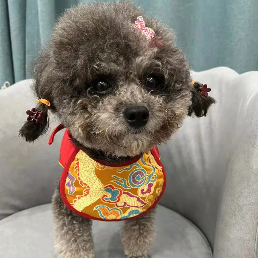狗狗唐装宠物衣服泰迪比熊博美过新年结婚礼服猫咪红拜年中式汉服