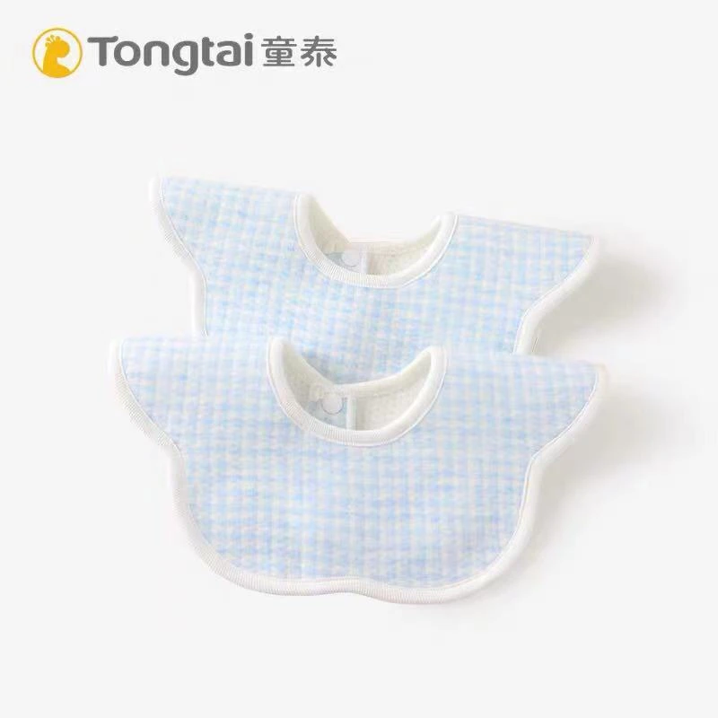 Tongtai/童泰防水新生儿四季款围嘴*2三层婴儿围嘴宝宝加厚棉围嘴
