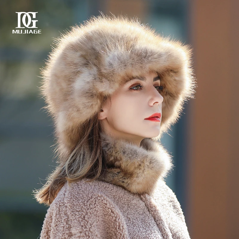 皮草帽子女冬季紫貂毛整貂渔夫帽年轻妈妈网红保暖帽子5404