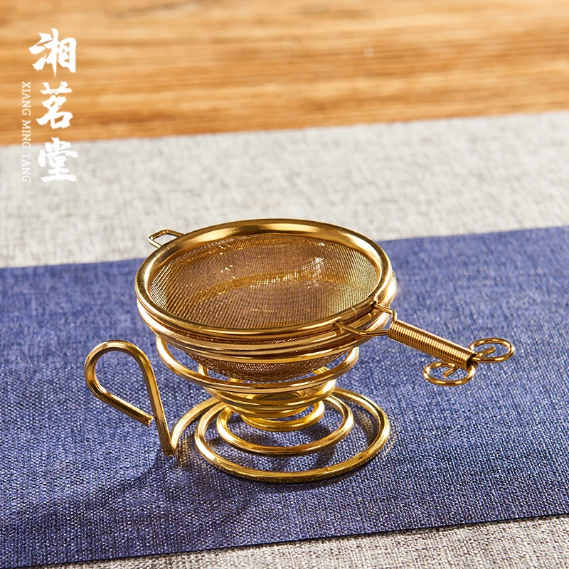 湘茗堂 304不锈钢茶漏茶滤日式茶滤器漏斗功夫茶具茶道配件滤茶器