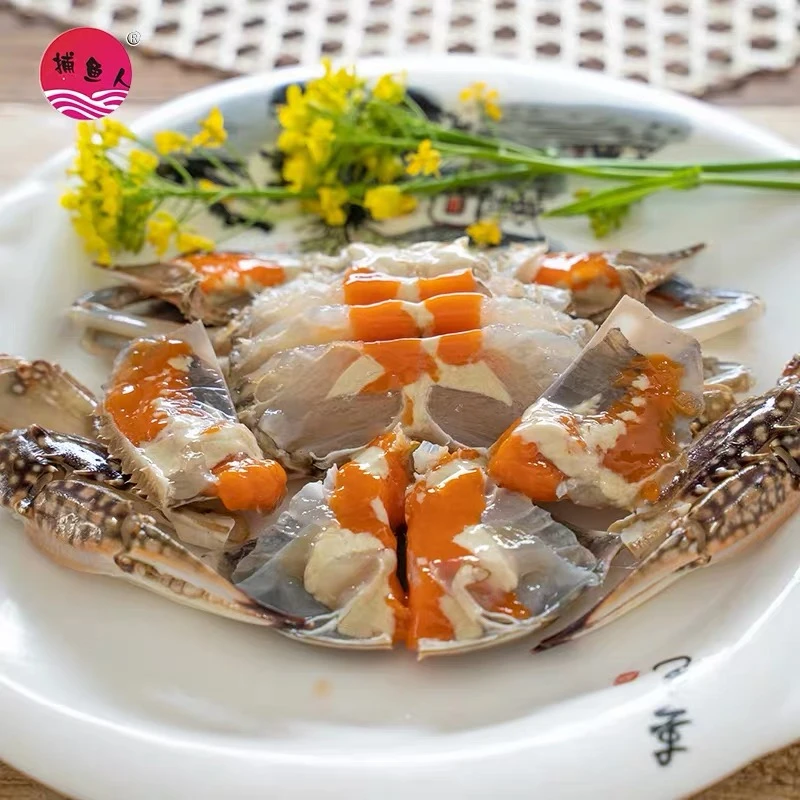 8-9两飞机红膏呛蟹小希舟山海鲜宁波呛蟹宁波咸炝蟹冰冻顺丰