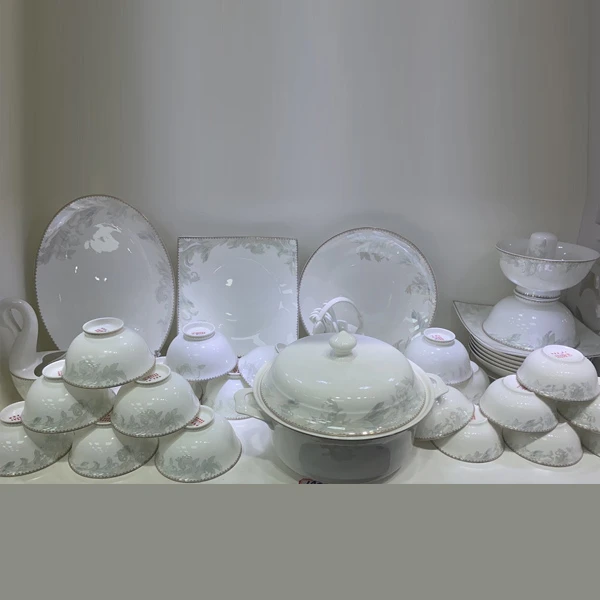 60件欧洲神话餐具新品景德镇简约套装骨瓷碗盘筷碗碟欧式饭碗盘子