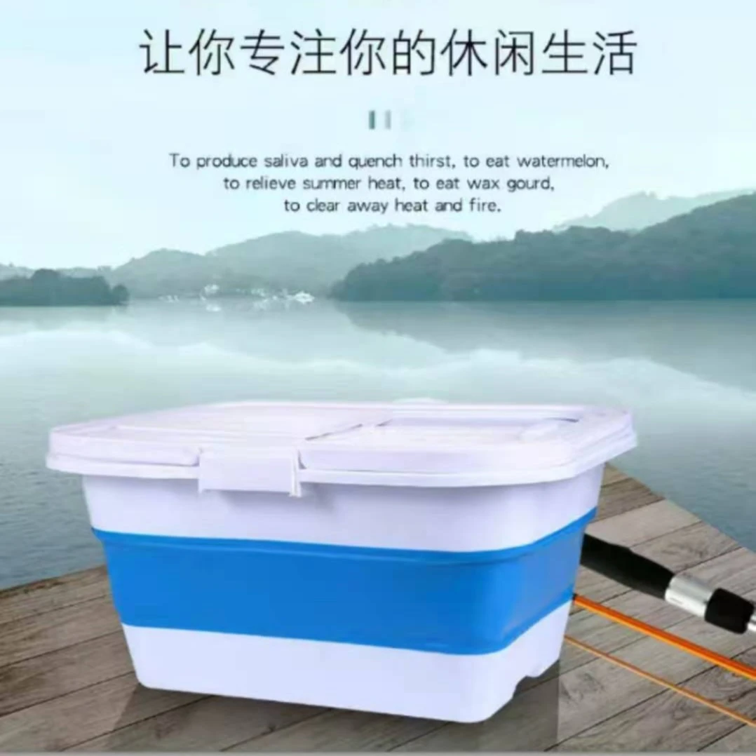 25升折叠水桶长方形车载洗车便携式大容量多规格带盖家用清洁水桶