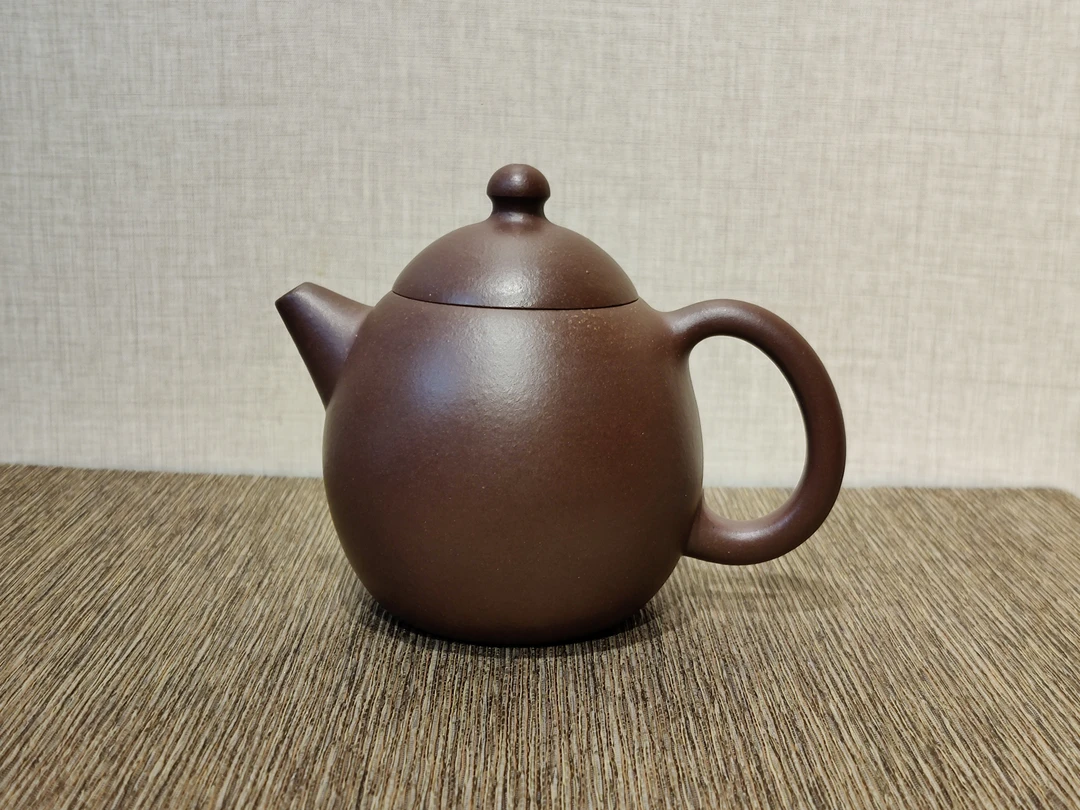 实力派陶手作品水平壶紫砂壶全手工手制龙蛋壶180cc纯手工茶具