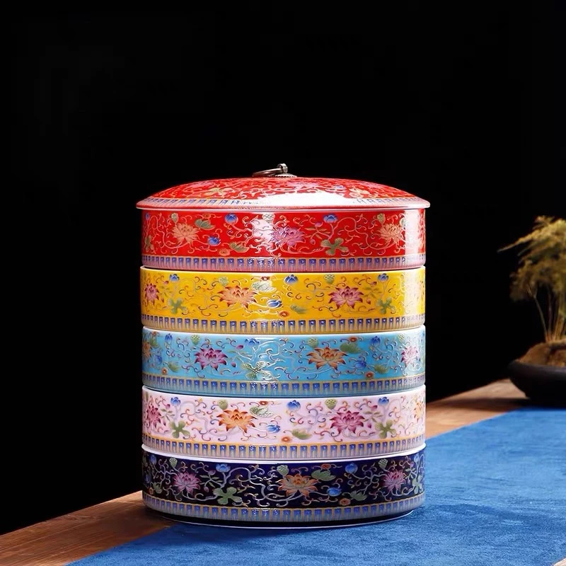 陶瓷茶叶盒普洱茶盒茶饼罐家用茶叶罐陶瓷密封罐储茶存茶罐醒茶罐