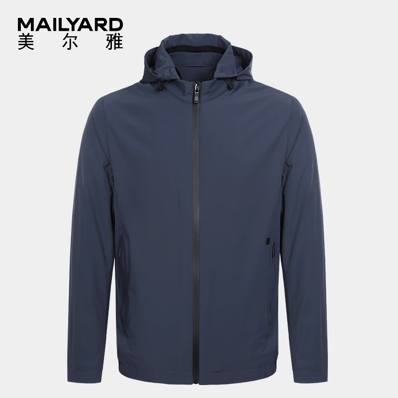 MAILYARD/美尔雅连帽茄克 商务休闲男士秋冬抓绒夹克上衣外套 185