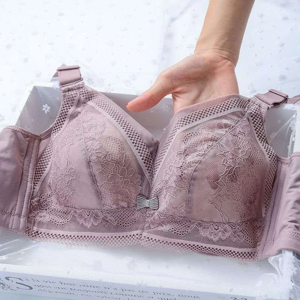 全罩杯大码内衣女聚拢胖mm超薄款收副乳显小无钢圈文胸罩大胸显小