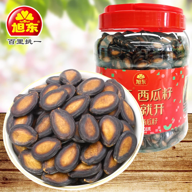 旭东908g家庭桶装颗粒大片百里挑一甘草话梅味西瓜子休闲零食方便